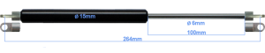 Sprężyna gazowa klapki L=264 mm 100N Stabilus